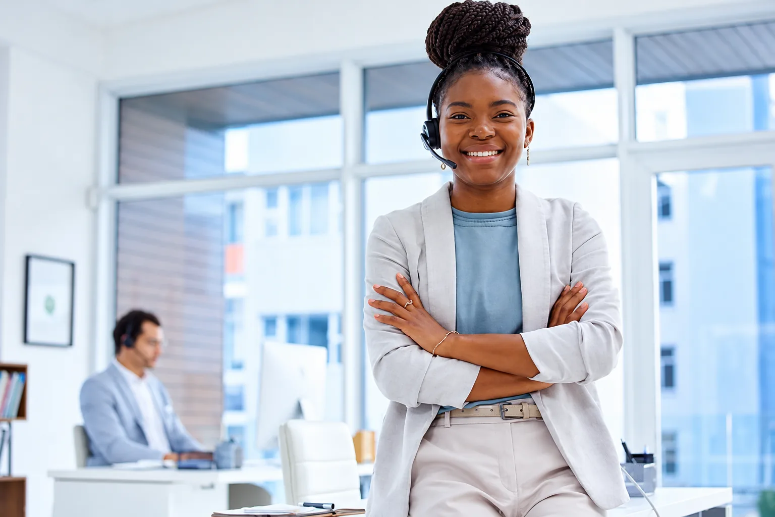 Call centre professional ready to support customers